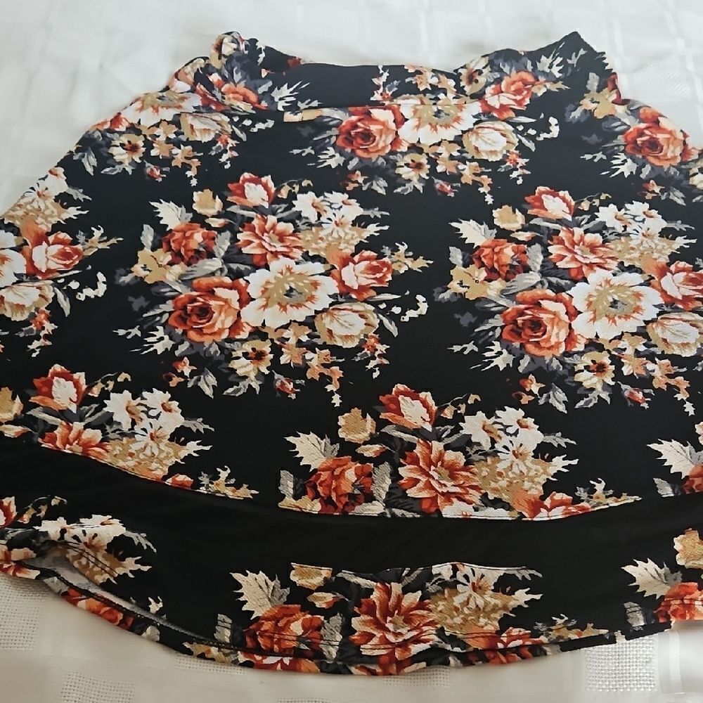 Faith and Joy Orange Black A-Line Skirt Casual Resort Wear - Picture 16 of 16